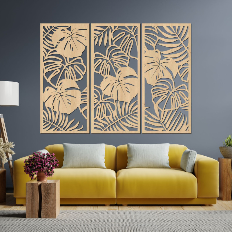 Trópusi levelek monstera és páfrány - LIBOGA