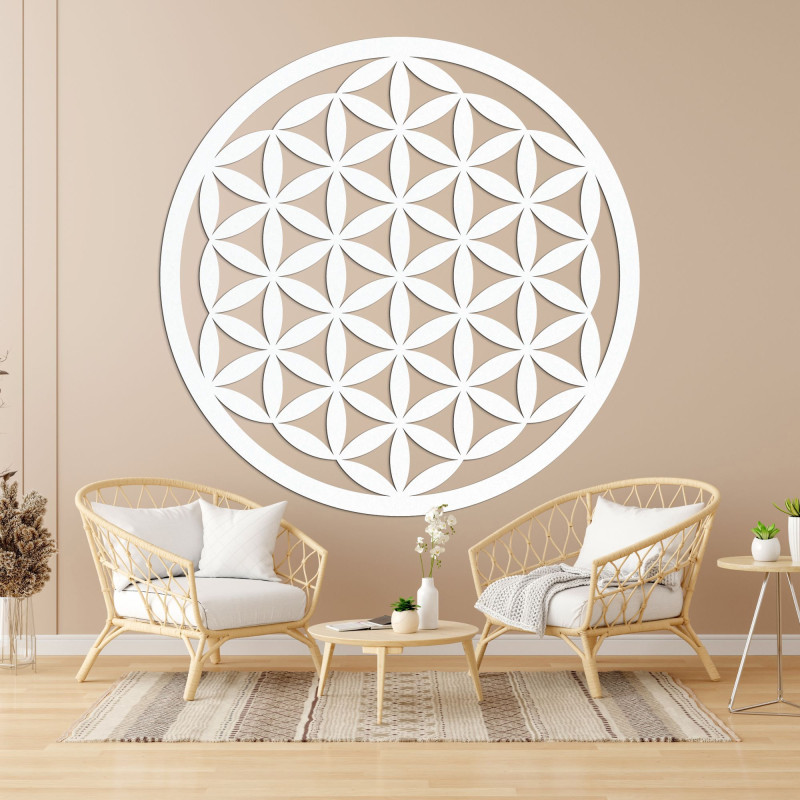 Elegáns faragott fa mandala falra - FLORUM