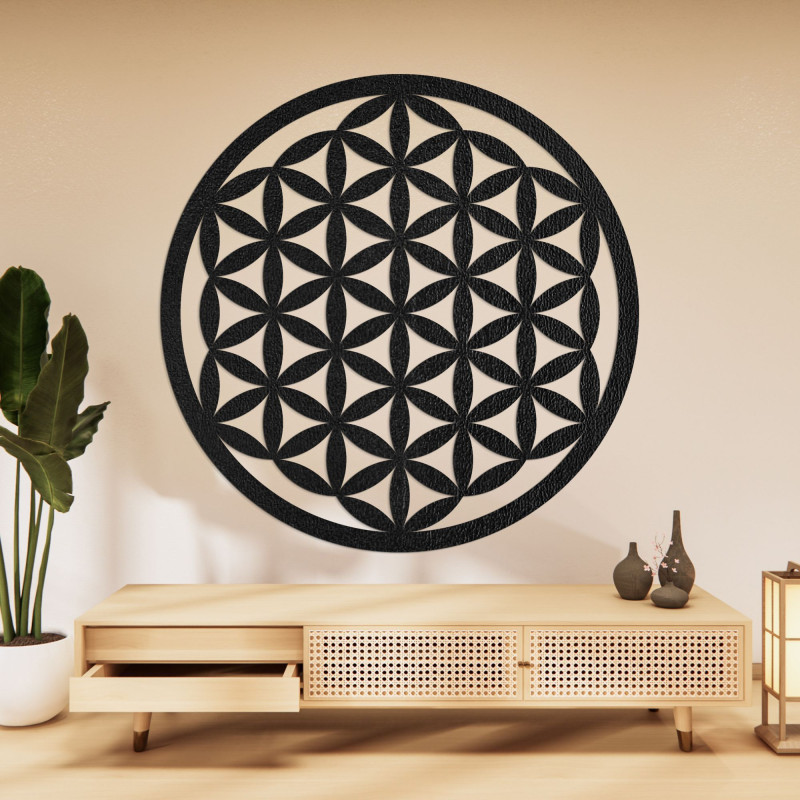 Elegáns faragott fa mandala falra - FLORUM