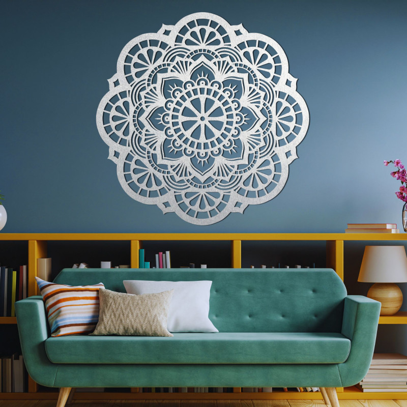 Fából készült fali dekoráció mandala fény - LUMINA