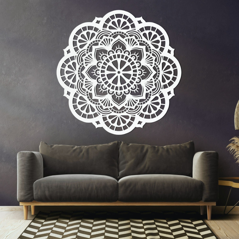 Fából készült fali dekoráció mandala fény - LUMINA