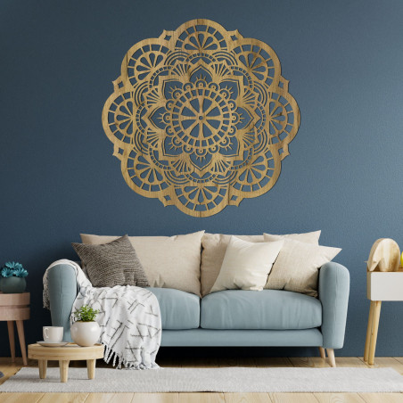 Fából készült fali dekoráció mandala életfény - LUMEN