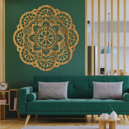 Fából készült fali dekoráció mandala életfény - LUMEN