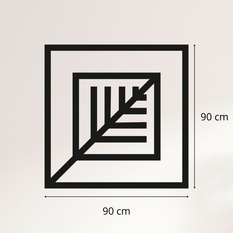 Fa dekoráció levél négyzet - ATALY