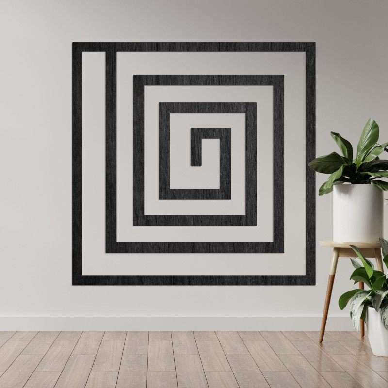 Fából készült dekorációs spirál - SQUARIL