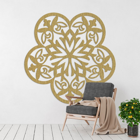 Fából készült fali dekoráció mandala csendes virág - FLORIVA