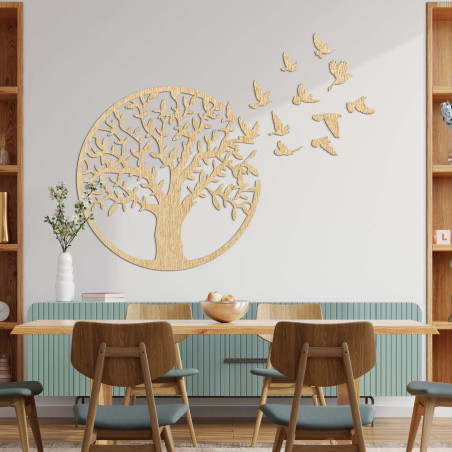 Fából készült kép életfa repülő madarak Fából készült kép életfa repülő madarak