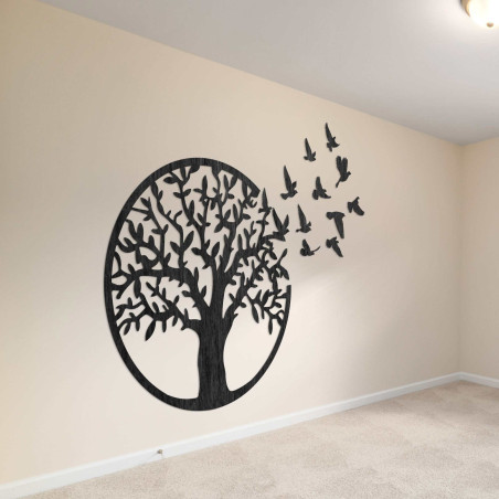 Fából készült kép életfa repülő madarak Fából készült kép életfa repülő madarak