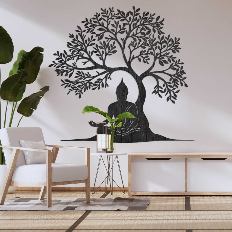 Fa dekoráció Buddha és életfa - MEARNE