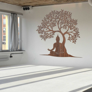 Fából készült kép az élet fájáról és Buddháról - MOTERO 2