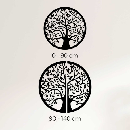 Fából készült, kör alakú életfa a falon - ARBORVITAE