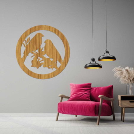 Fából készült falikép madarak ágakon - AVIAN