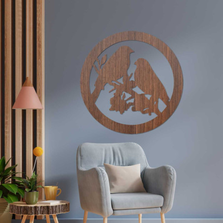 Fából készült falikép madarak ágakon - AVIAN