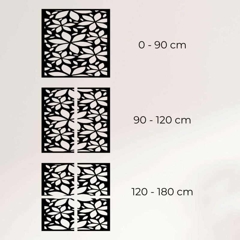 Fából készült fali dekoráció virágok négyzet-...