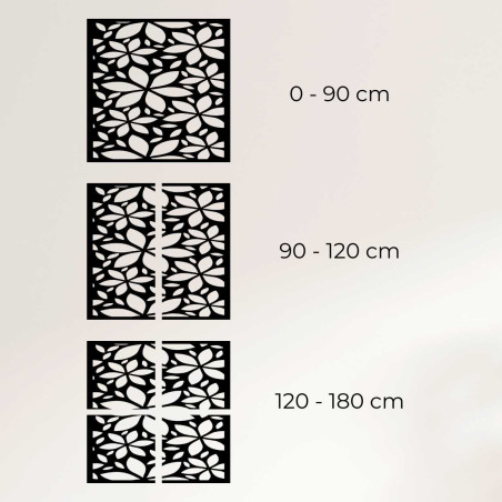 Fából készült fali dekoráció virágok négyzet- SAJFO