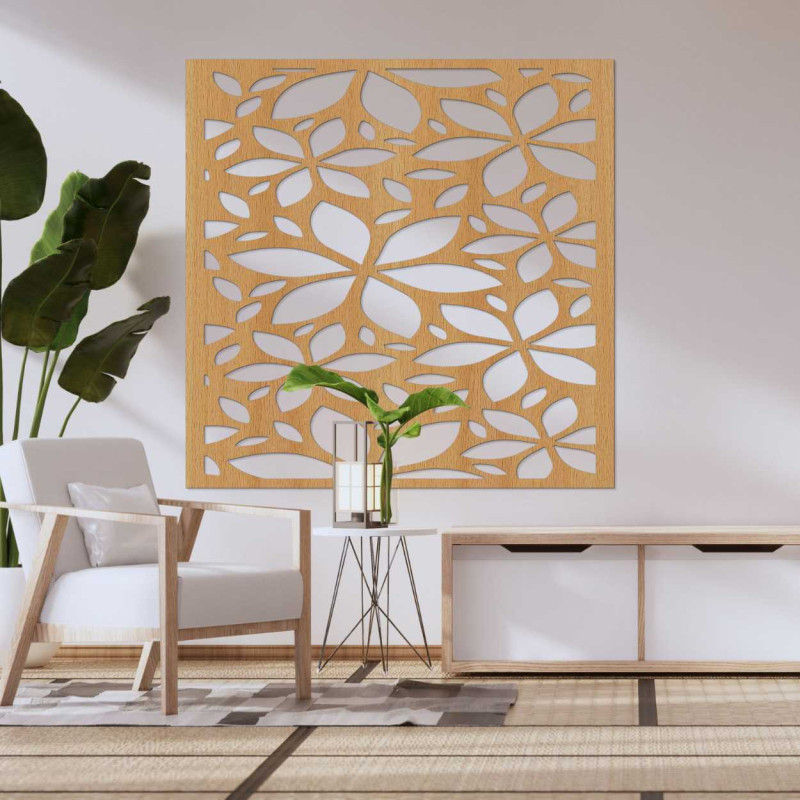 Fából készült virágos kép négyzet - BOTANICA