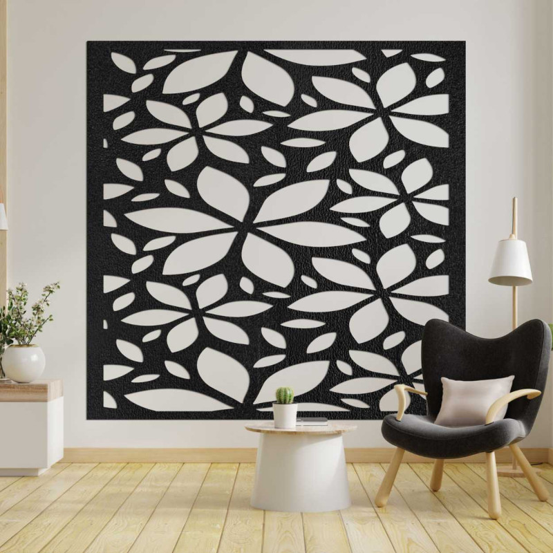 Fából készült virágos kép négyzet - BOTANICA