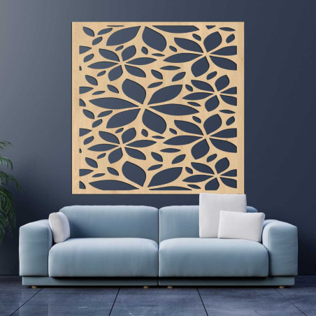 Fából készült virágos kép négyzet - BOTANICA