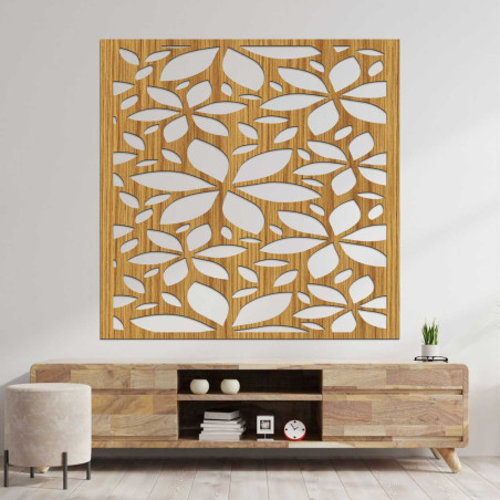 Fából készült virágos kép négyzet - BOTANICA