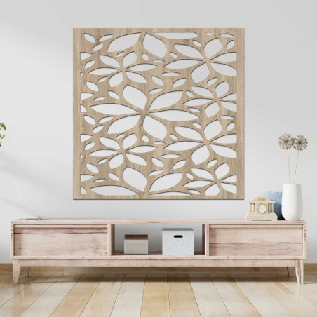 Fából készült virágos kép négyzet - BOTANICA