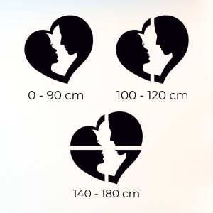 falfestmény szív alakú szerelmes pár 2