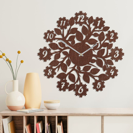 modern óra számokkal, virágokkal