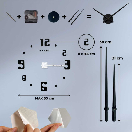 Falióra a tizenkettes szám alatt a TIME felirattal és modern numerikus stílussal. Falióra a tizenkettes szám alatt a TIME felirattal és modern numerikus stílussal.