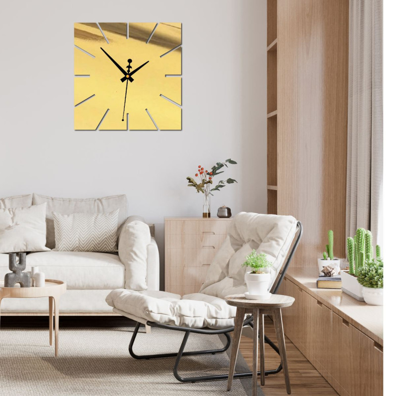 Fekete falióra számok nélkül, modern dizájnnal