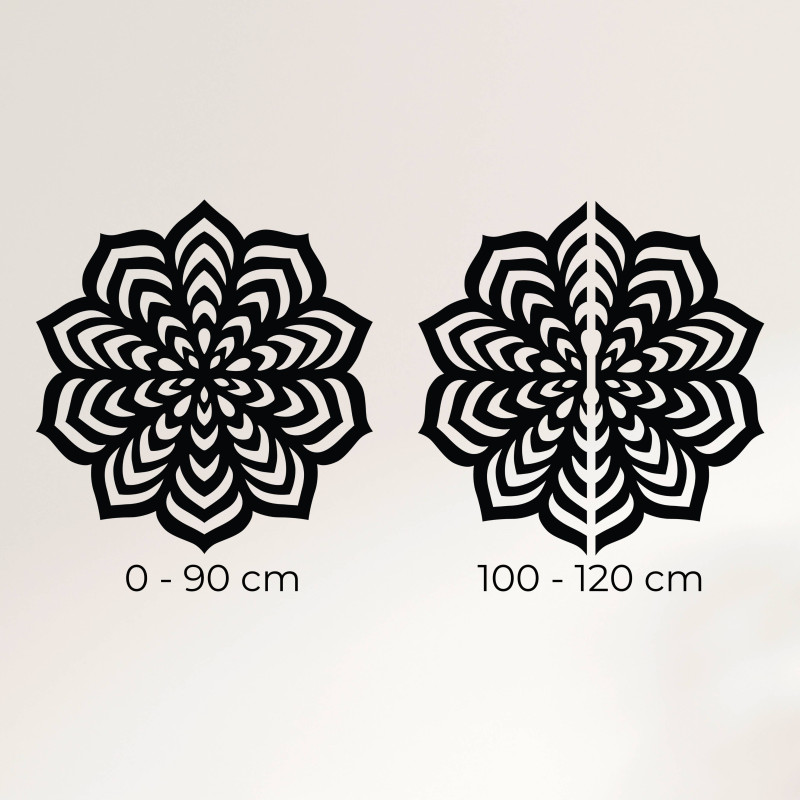 Egy kép, amely a falon lévő dekorációt ábrázolja, hogy képet adjon a méretarányról és a vizuális hatásról.