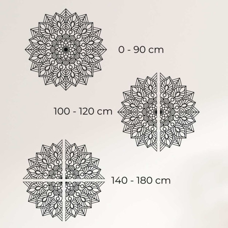Fából készült mandala a falon, harmonikus energia - EGYENSÚLY