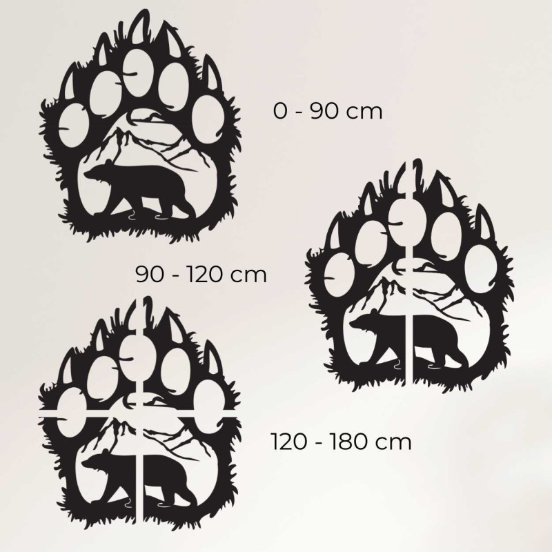 Műszaki előnézet, amely egy természetes fa kivágás magasságát, szélességét és mélységét mutatja.