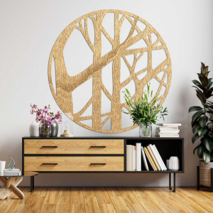 Fából készült fa minta kör alakú kialakításban közeli nézete