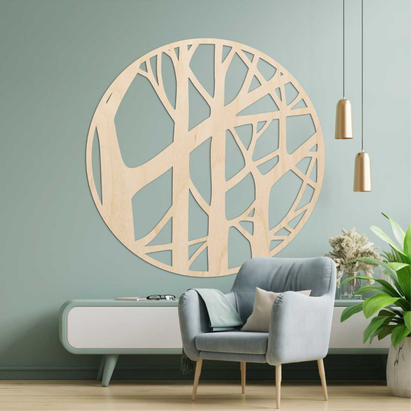 Faragott fa motívum belső dekorációként