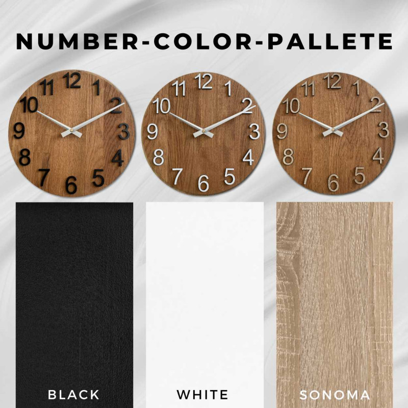 Tölgyfa falióra arab számokkal - DOMODRA