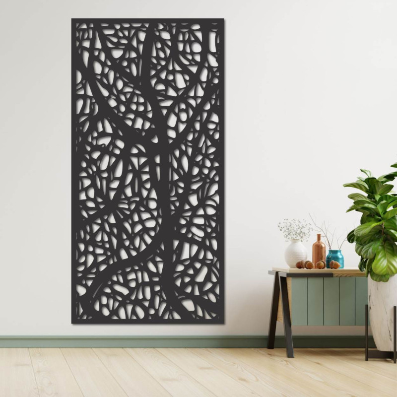 Fából készült dekoratív kép virágmotívummal, stílusos dekoráció a nappaliba és a belső térbe.