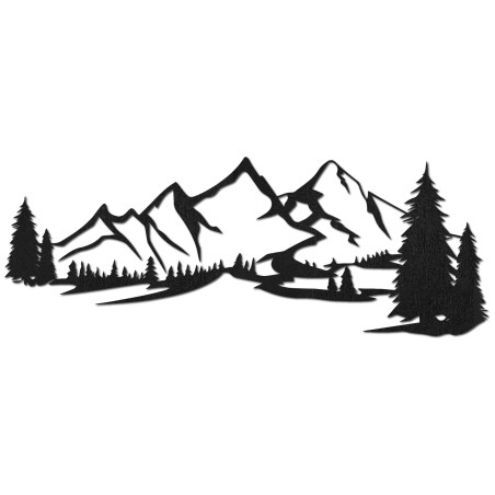 Fa faldekoráció - Hegyi panoráma Fa faldekoráció - Hegyi panoráma