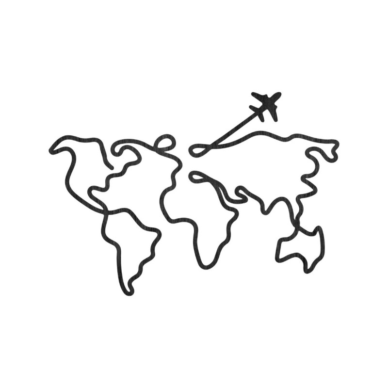 Dizájner fából készült világtérkép a falon -...