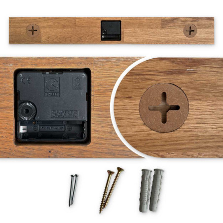 Modern dizájnú, tölgyfa falióra - TKOI