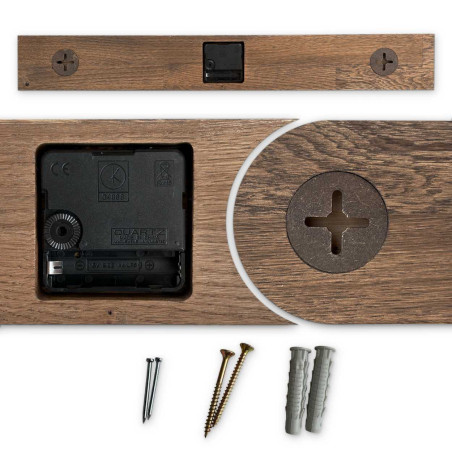 Elegáns, fekete színű, fából készült falióra - TERRA