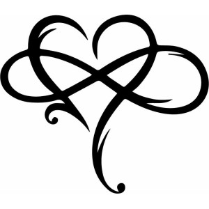 Fából készült szív falikép - INFINITY LOVE 2