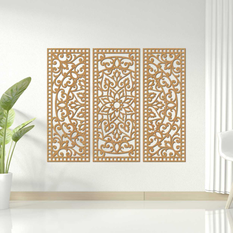 A háromrészes kialakítás a hagyományos mintákat modern precizitással ötvözi.