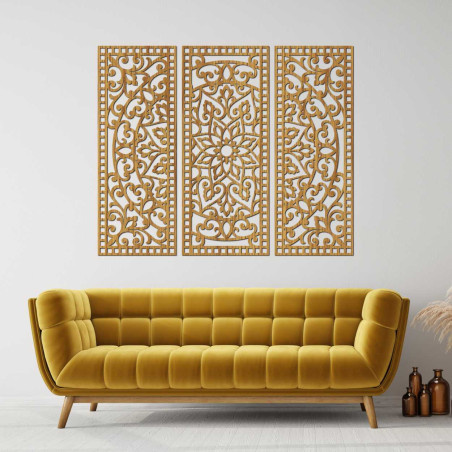 A háromrészes kialakítás a hagyományos mintákat modern precizitással ötvözi. A háromrészes kialakítás a hagyományos mintákat modern precizitással ötvözi.