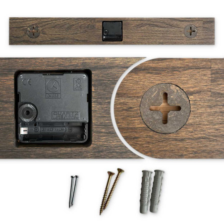 copy of Kézzel készített függőleges tölgyfa falióra - karcsú, minimalista skandináv dizájn - CRYSA