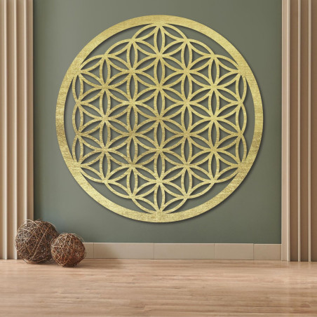 Fából készült faldekoráció, Életvirág, szakrális geometria mandala. Fából készült faldekoráció, Életvirág, szakrális geometria mandala.