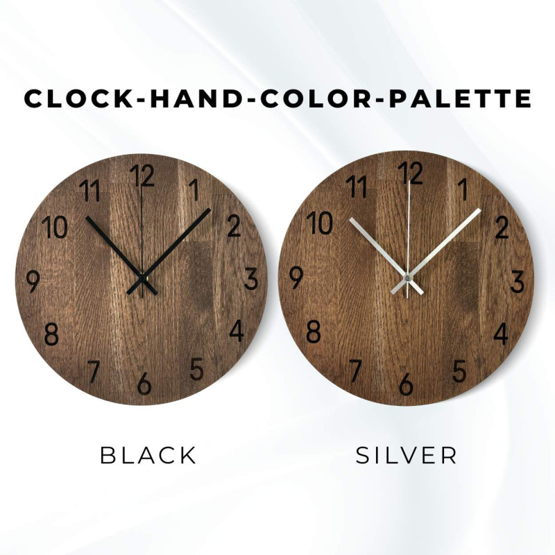 Kézzel készített falióra kiváló minőségű tölgyfából