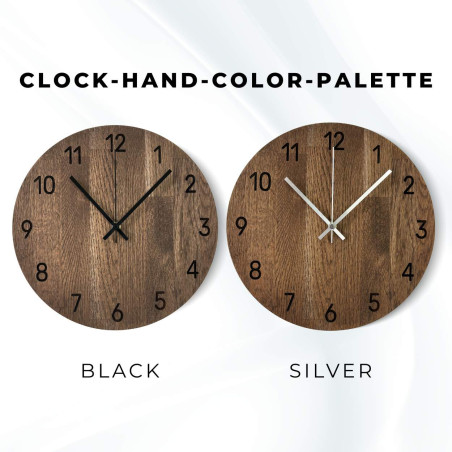 Kézzel készített falióra kiváló minőségű tölgyfából