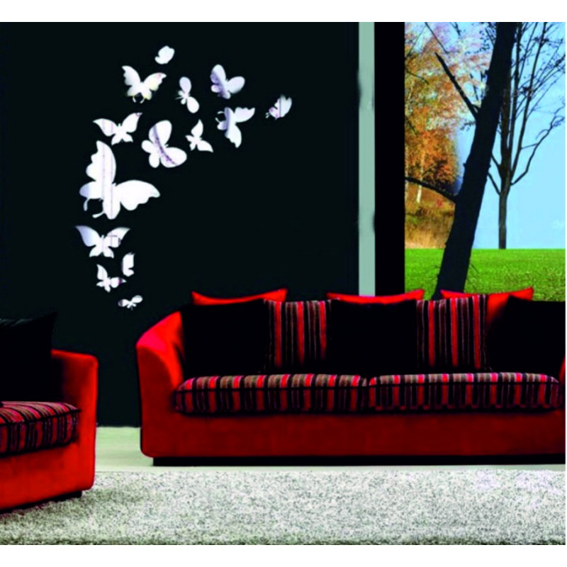 Dekoratív tükrök. Tükör matricákat a falra, mint egy kép vagy díszítés, 3D akril matrica