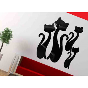 Modern dekoratív tükrök. Tükör és színes matricák a falon, 3d akrilfényű matricák 2