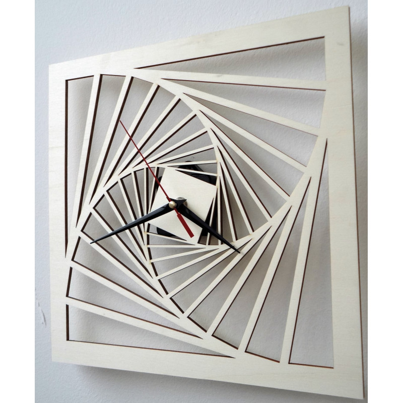 Modern falióra, fából, rétegelt lemezből készült falióra