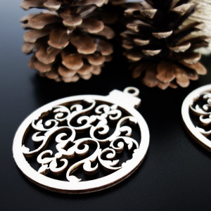 Fa dísz - karácsonyfagolyó, méret: 79x90 mm 2